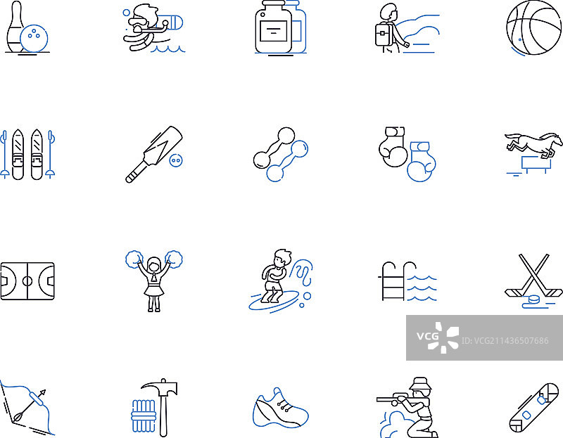 运动活动轮廓图标合集图片素材