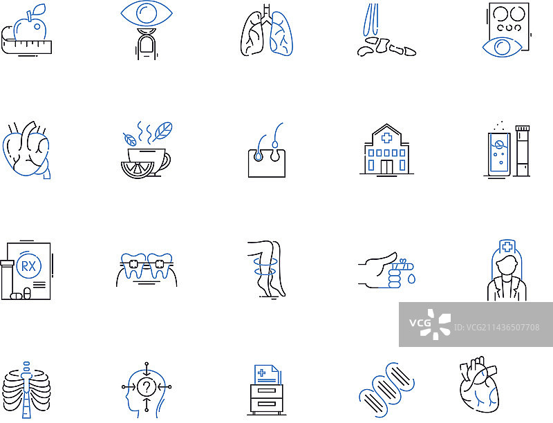 医疗保健轮廓图标合集图片素材