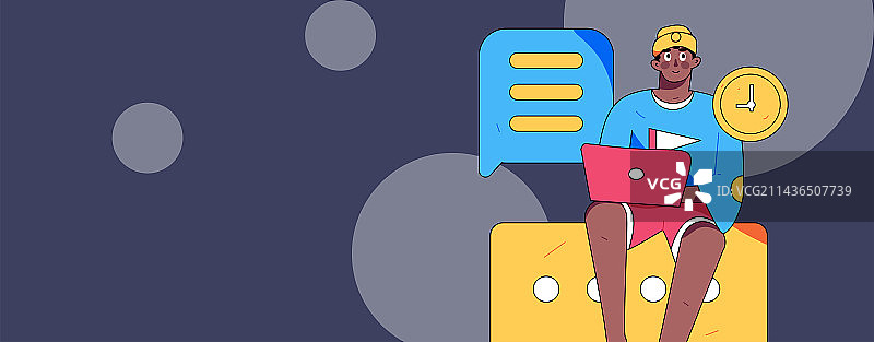 与咨询顾问进行沟通扁平矢量人物概念运营手绘插画图片素材