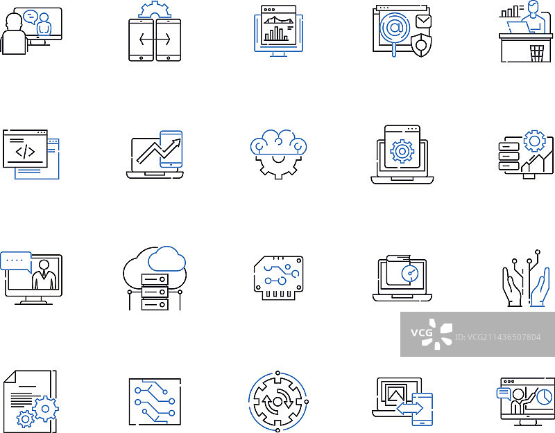 网站轮廓图标集合图片素材