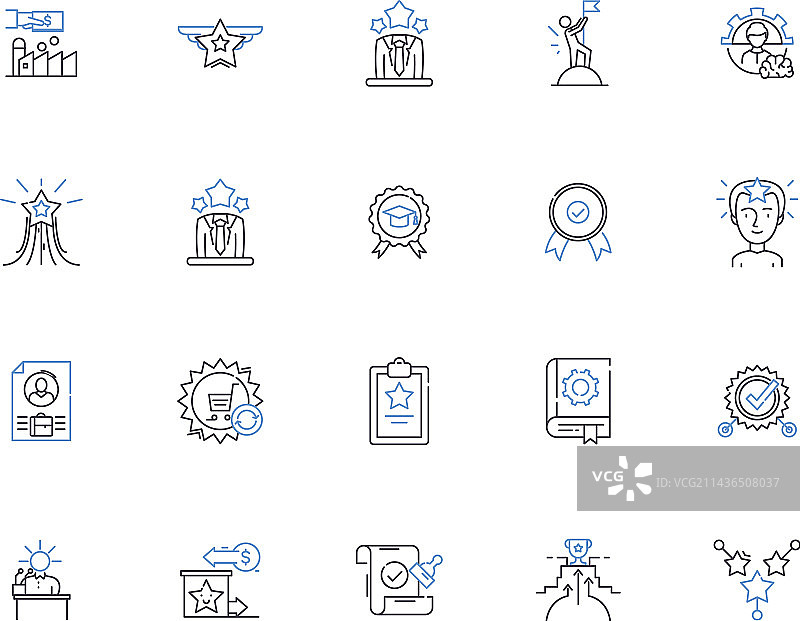 奖励轮廓图标集合图片素材