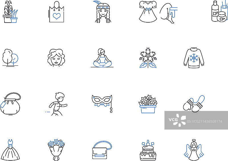 美容化妆轮廓图标系列图片素材