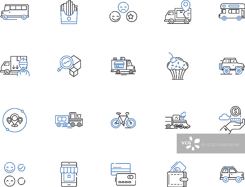 仓库管理轮廓图标合集图片素材