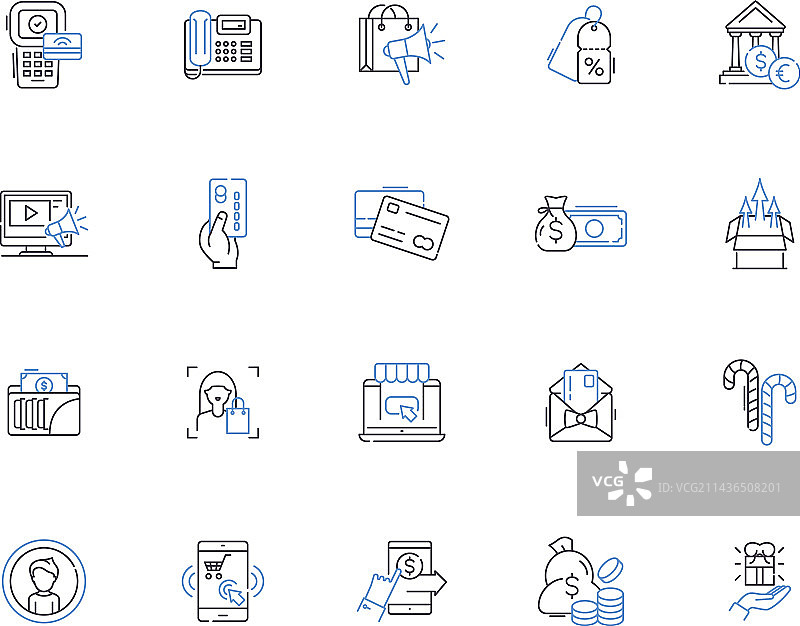 购物中心轮廓图标合集图片素材