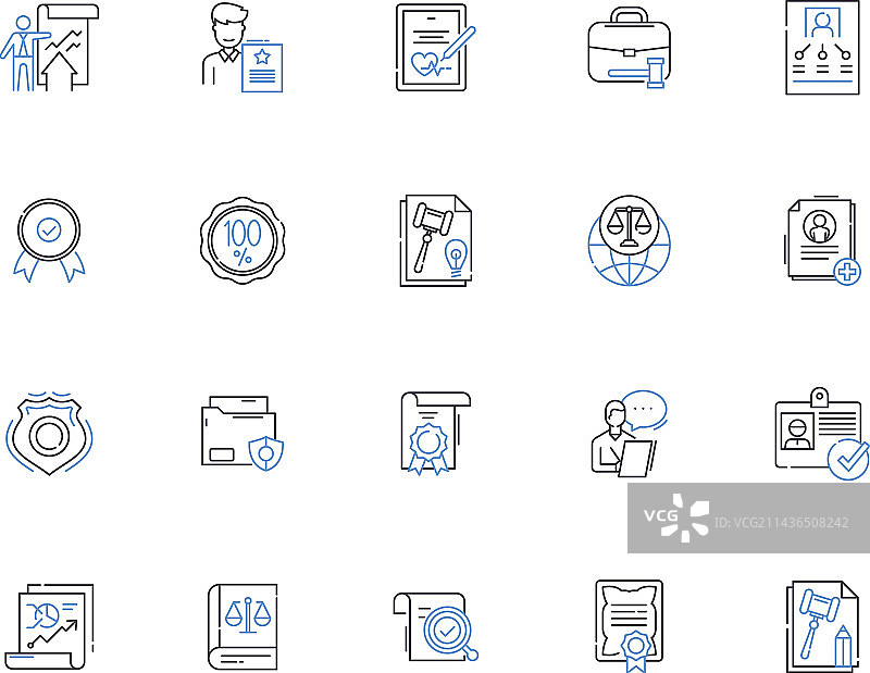 权利轮廓图标集：权利与公正图片素材