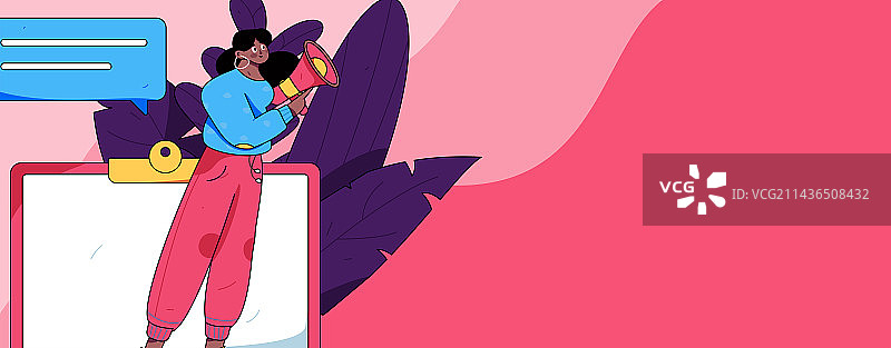 通知公告矢量创意扁平手绘插画图片素材