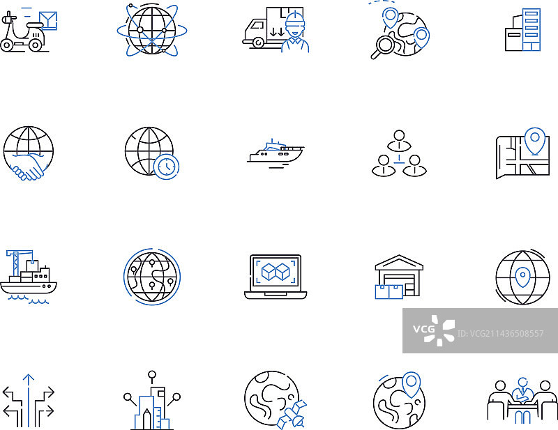 分发线框图标合集图片素材
