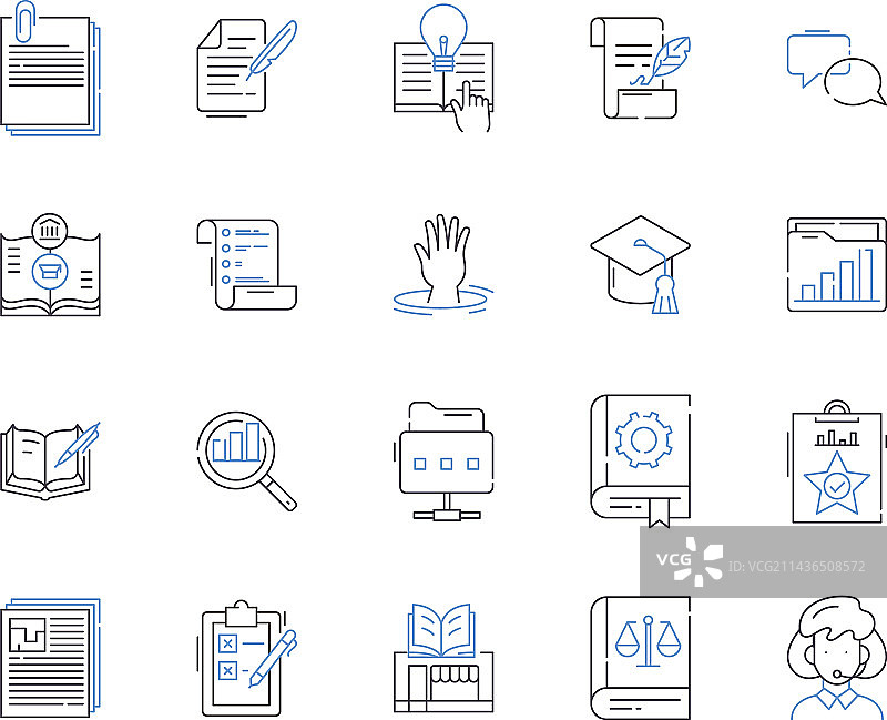 远程学习轮廓图标合集图片素材