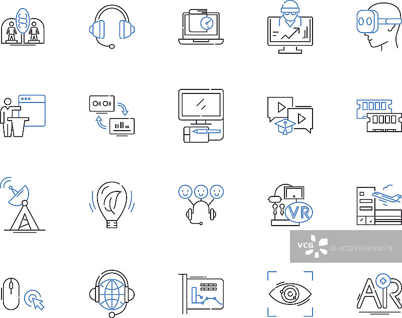 电子商店轮廓图标合集图片素材