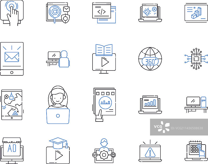 数字行业轮廓图标合集图片素材