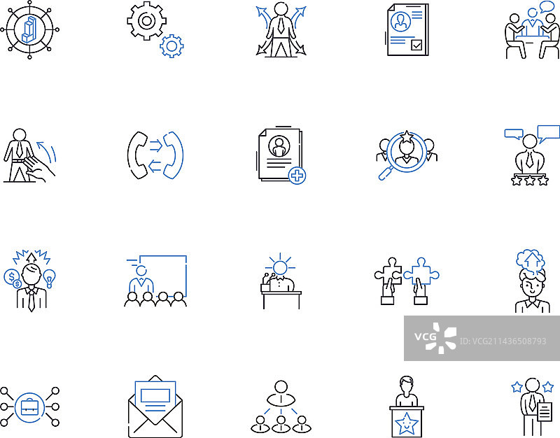 办公用品轮廓图标合集图片素材