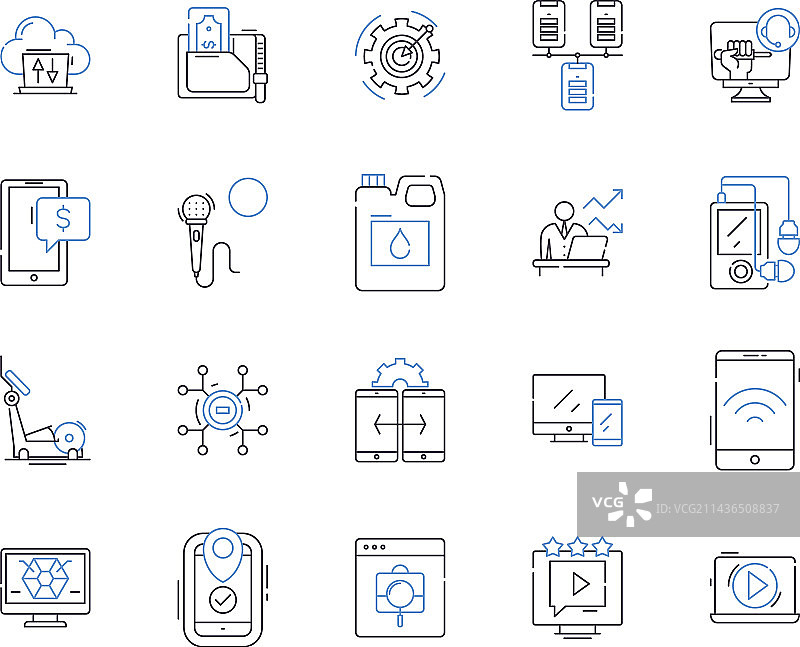 电器和电脑轮廓图标合集图片素材