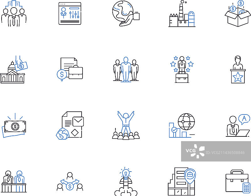 全球商业轮廓图标合集图片素材