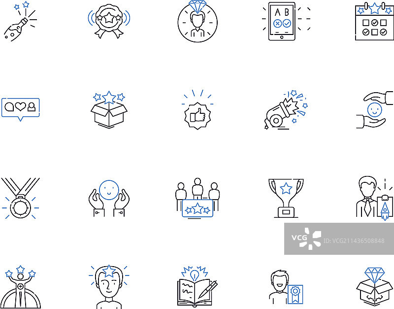 成功人士轮廓图标合集图片素材