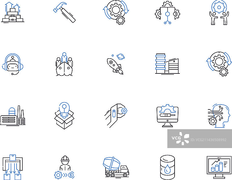 行业线稿图标集 制造图片素材