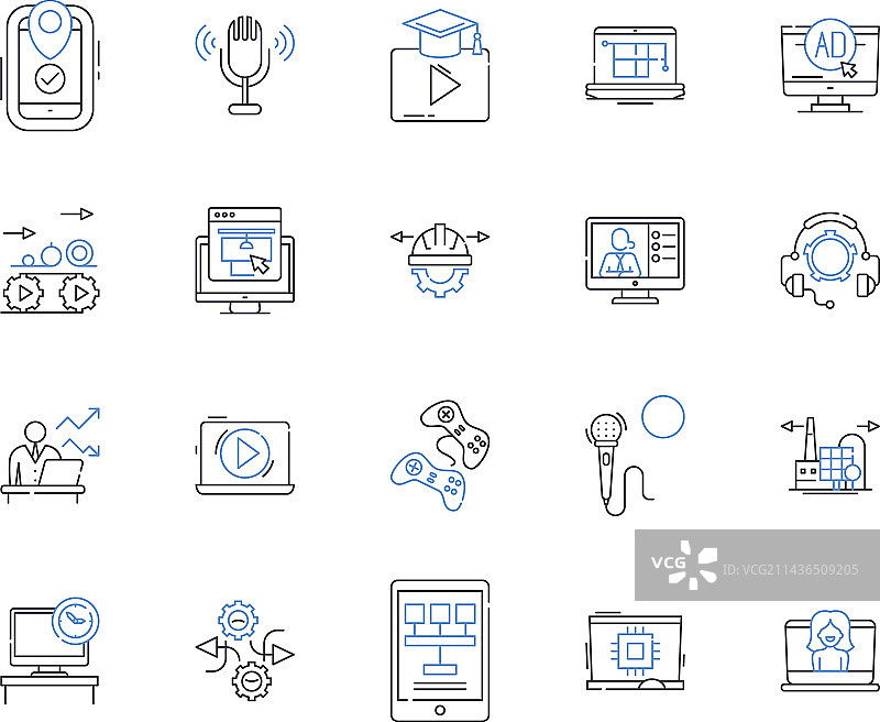 汽车技术轮廓图标合集图片素材