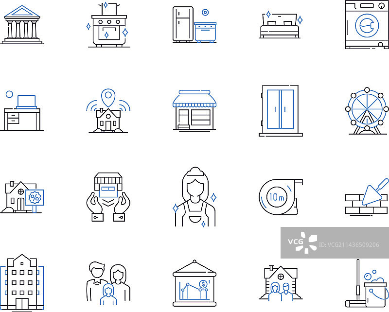 家政服务轮廓图标清洁系列图片素材