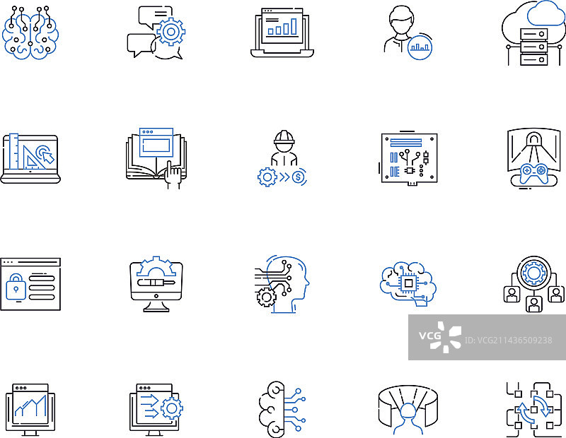 编程编码轮廓图标合集图片素材