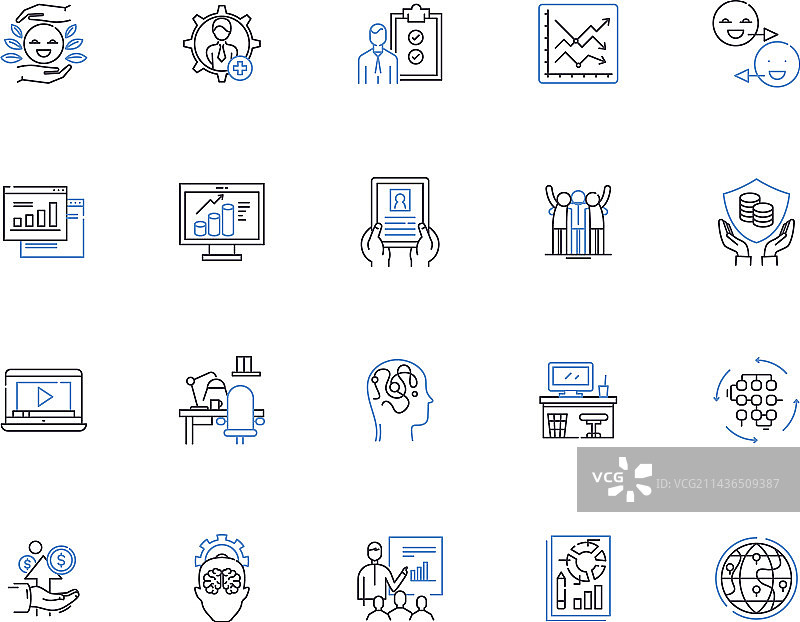 管理概念轮廓图标合集图片素材