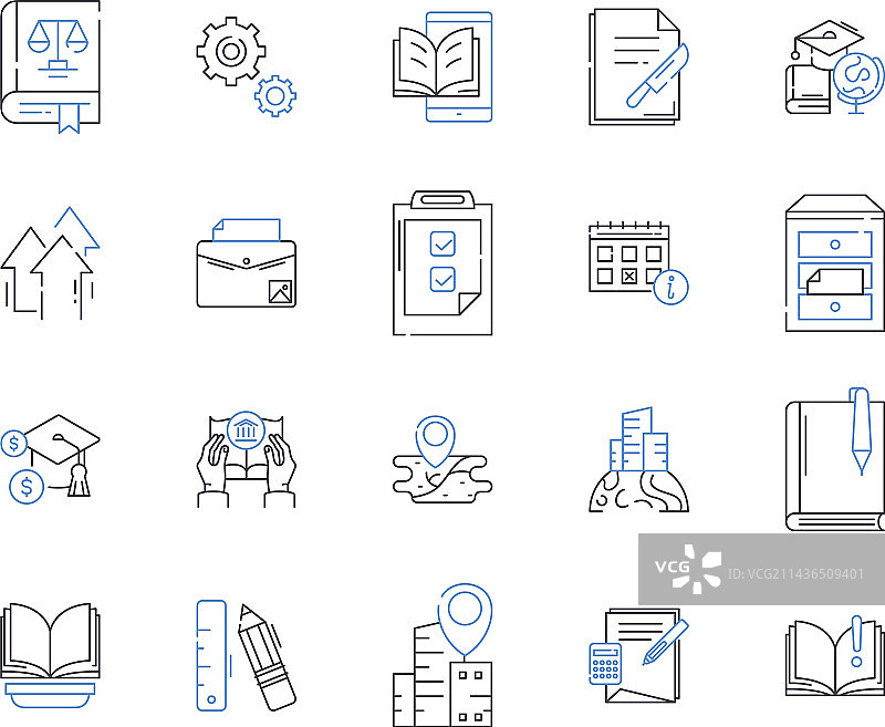 知识管理轮廓图标合集图片素材