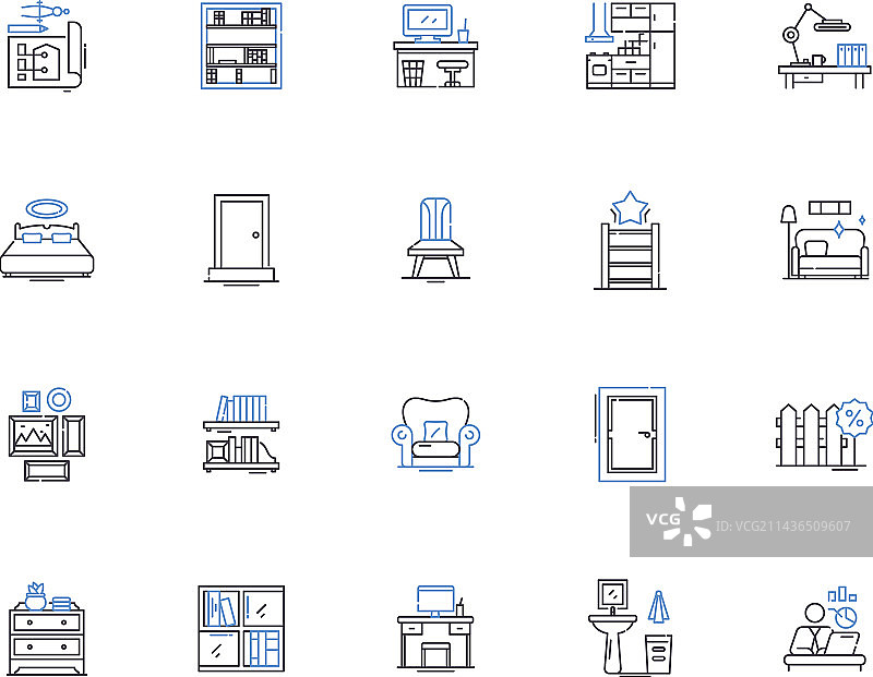家具轮廓图标合集：沙发椅图片素材