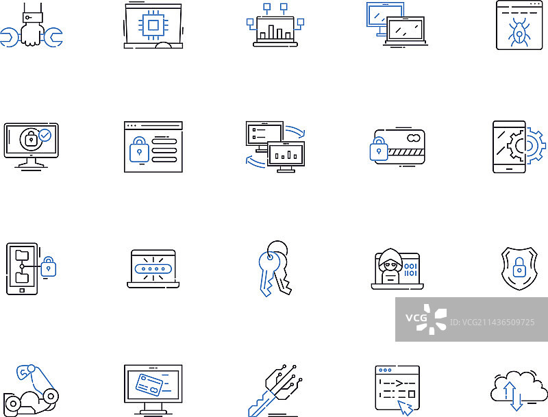 安全轮廓图标合集图片素材