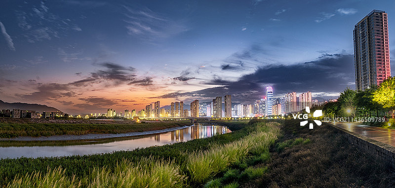 莆田木兰溪夜景图片素材
