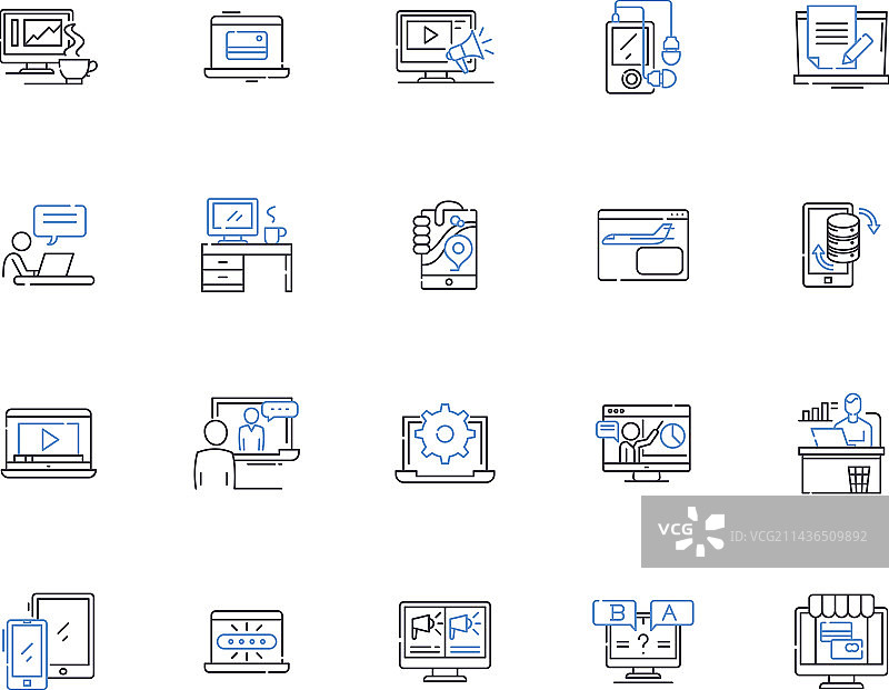 互联网轮廓图标合集：网络图片素材