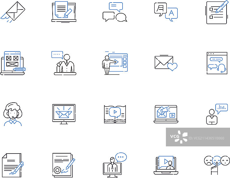 短信消息线框图标合集图片素材