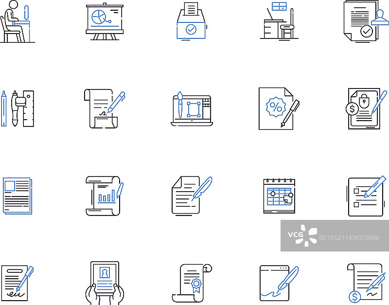 编辑轮廓图标集合图片素材