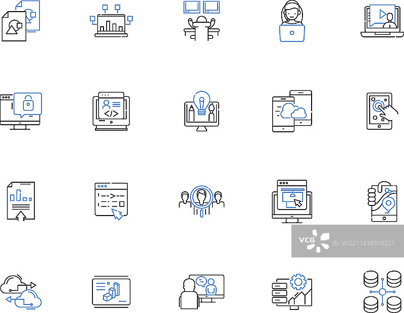 数字客户体验轮廓图标图片素材