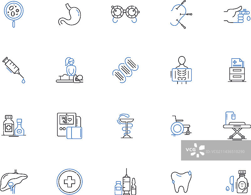 医院轮廓图标合集图片素材