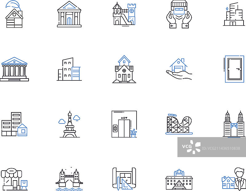 房屋轮廓图标合集图片素材