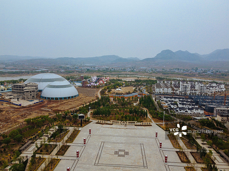 朝阳县 地标 人民广场 寻龙岛 龙文路 航拍图片素材