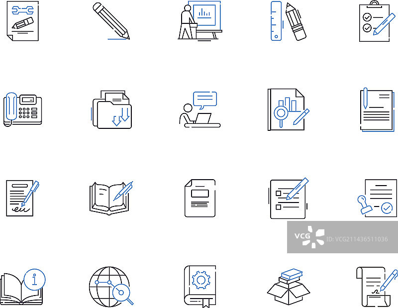 商务办公轮廓图标合集：办公室图片素材