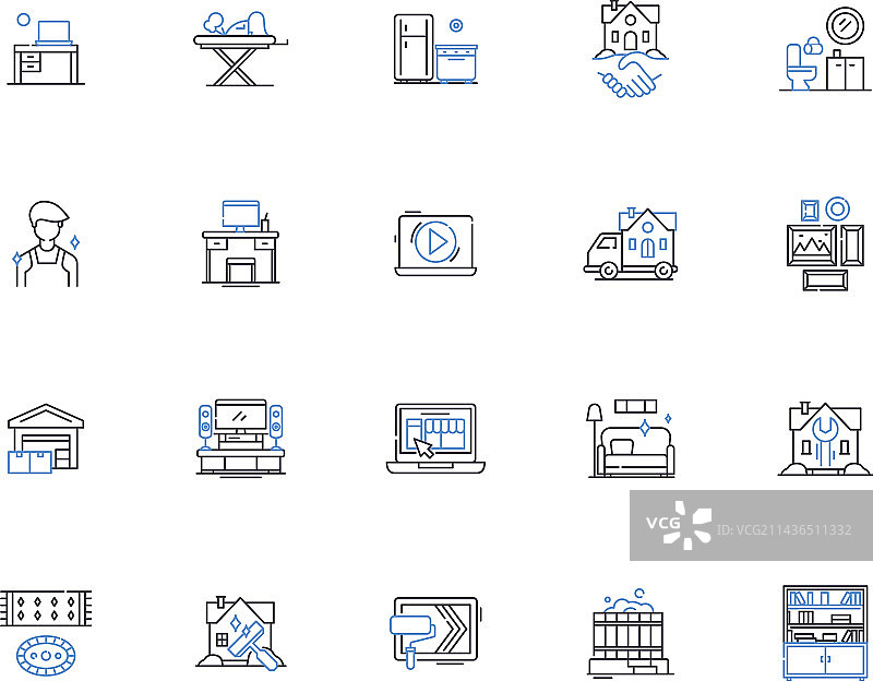 房屋轮廓图标合集图片素材