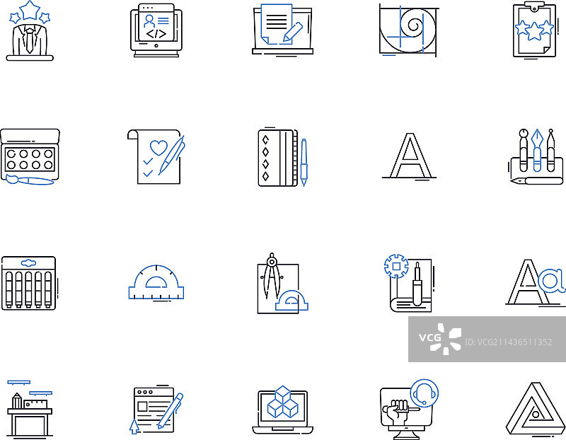 设计轮廓图标合集图片素材