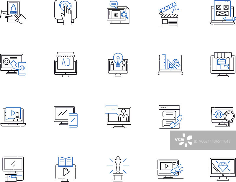 媒体轮廓图标合集：媒体新闻图片素材