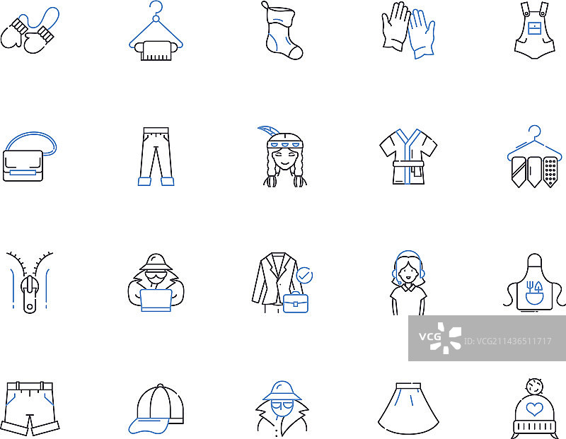 服装轮廓图标合集图片素材