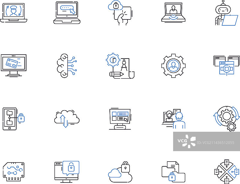 服务器轮廓图标合集，服务器托管图片素材