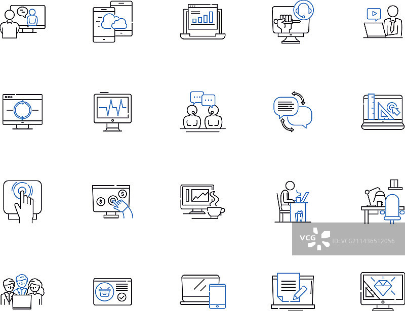 网络轮廓图标集图片素材
