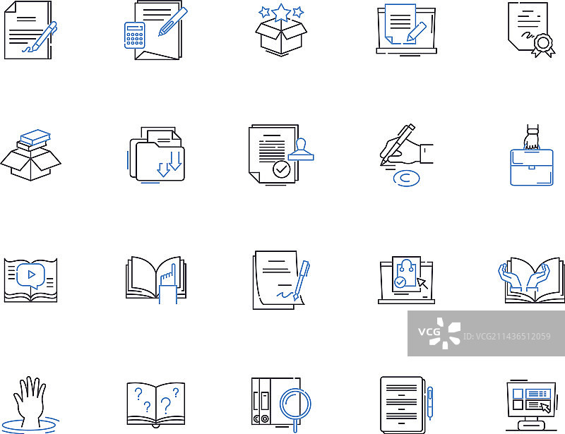 书籍轮廓图标合集：小说阅读图片素材