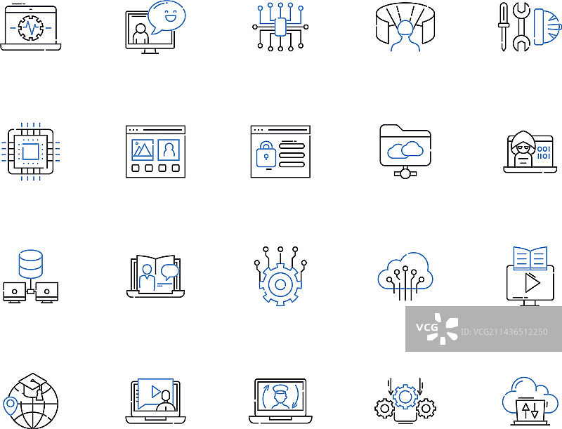 网站轮廓图标集合图片素材