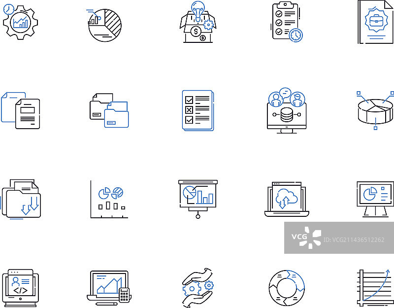 数据轮廓图标合集：数据数字化图片素材