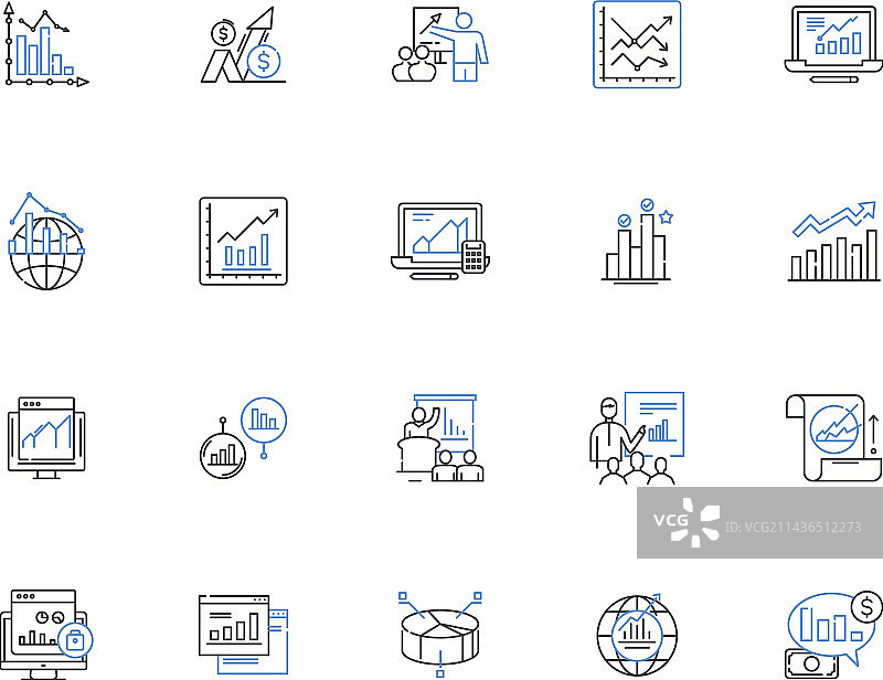 数据可视化轮廓图标合集数据图片素材