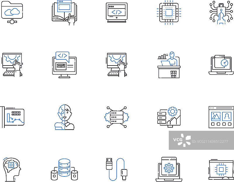 Web编程轮廓图标集合图片素材