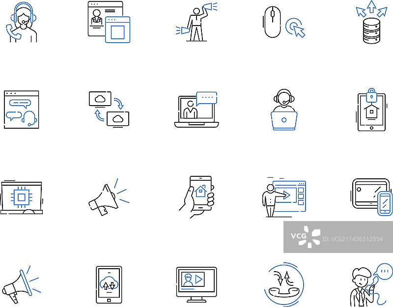 远程通信轮廓图标系列图片素材