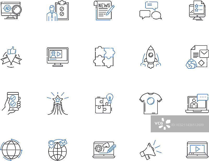 公共和政府关系轮廓图标图片素材