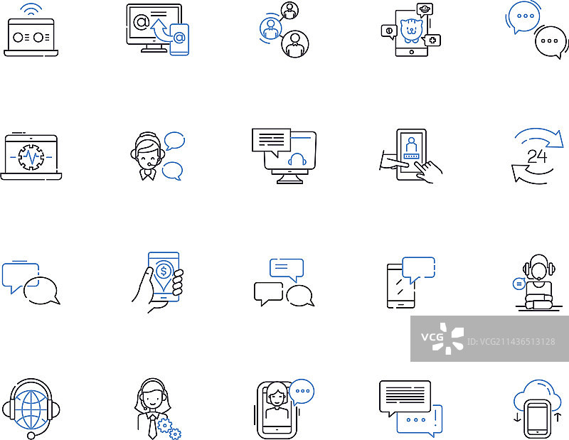 远程通信轮廓图标系列图片素材