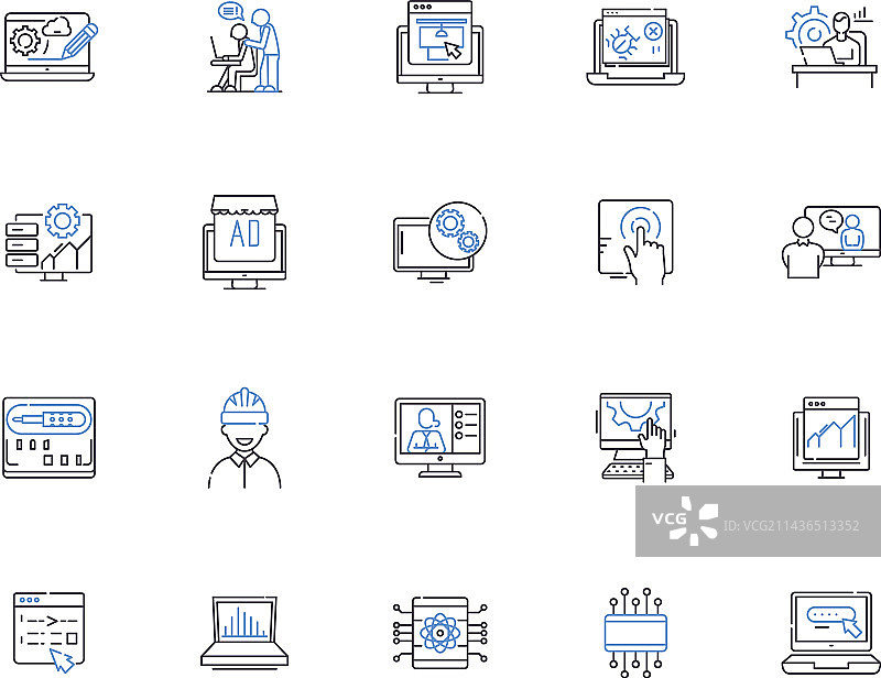 网站轮廓图标集合图片素材
